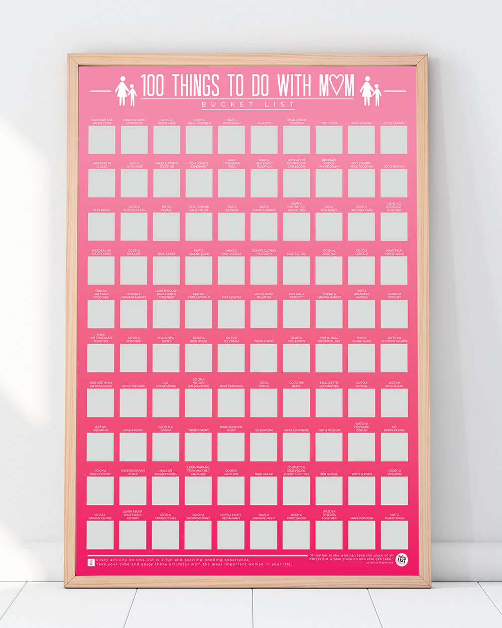 100 Things To Do With Mum Bucket List Scratch Poster - Image 2