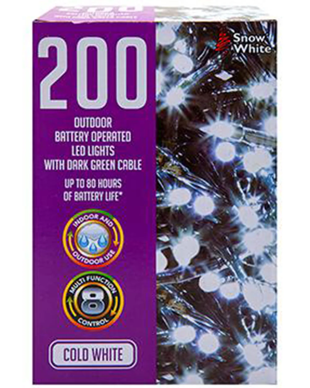 200 Christmas LED Lights White - Image 2