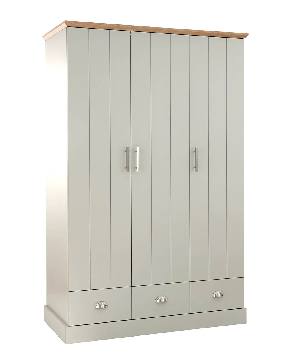 Kendal 3 Door Wardrobe With 3 Drawers, Grey - Image 8