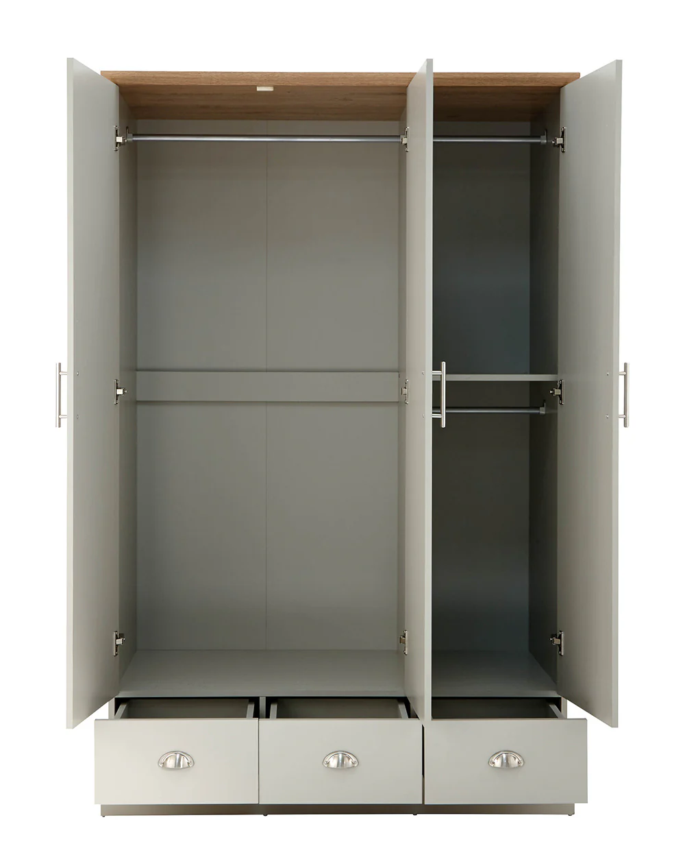 Kendal 3 Door Wardrobe With 3 Drawers, Grey - Image 9