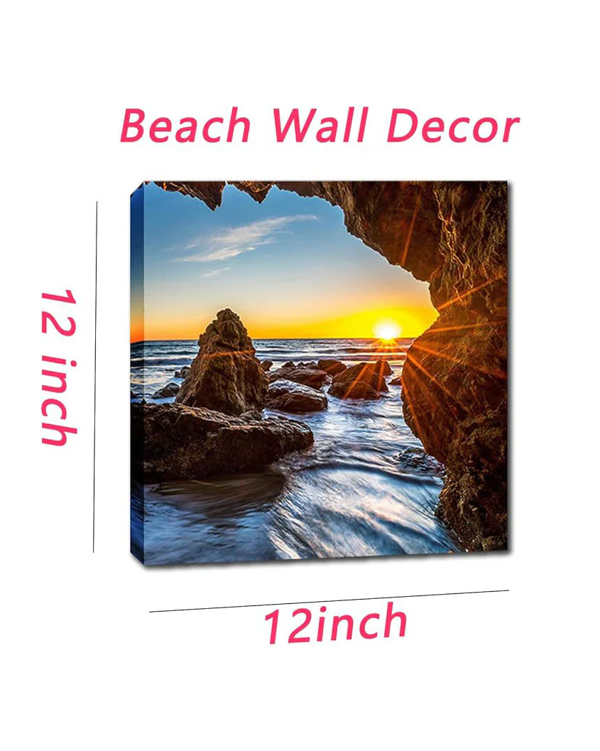 4 Panel Framed Sunrise Canvas Wall Art 16 X 16" - Image 4