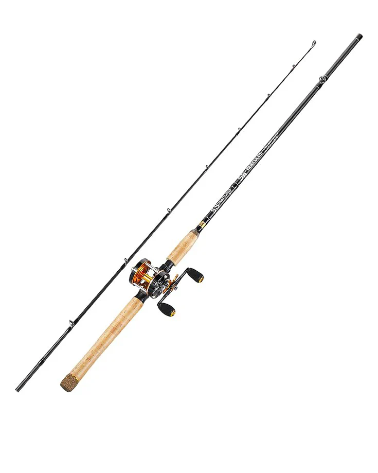 7’ Fishing Rod Reel Casting Combo Round Gold