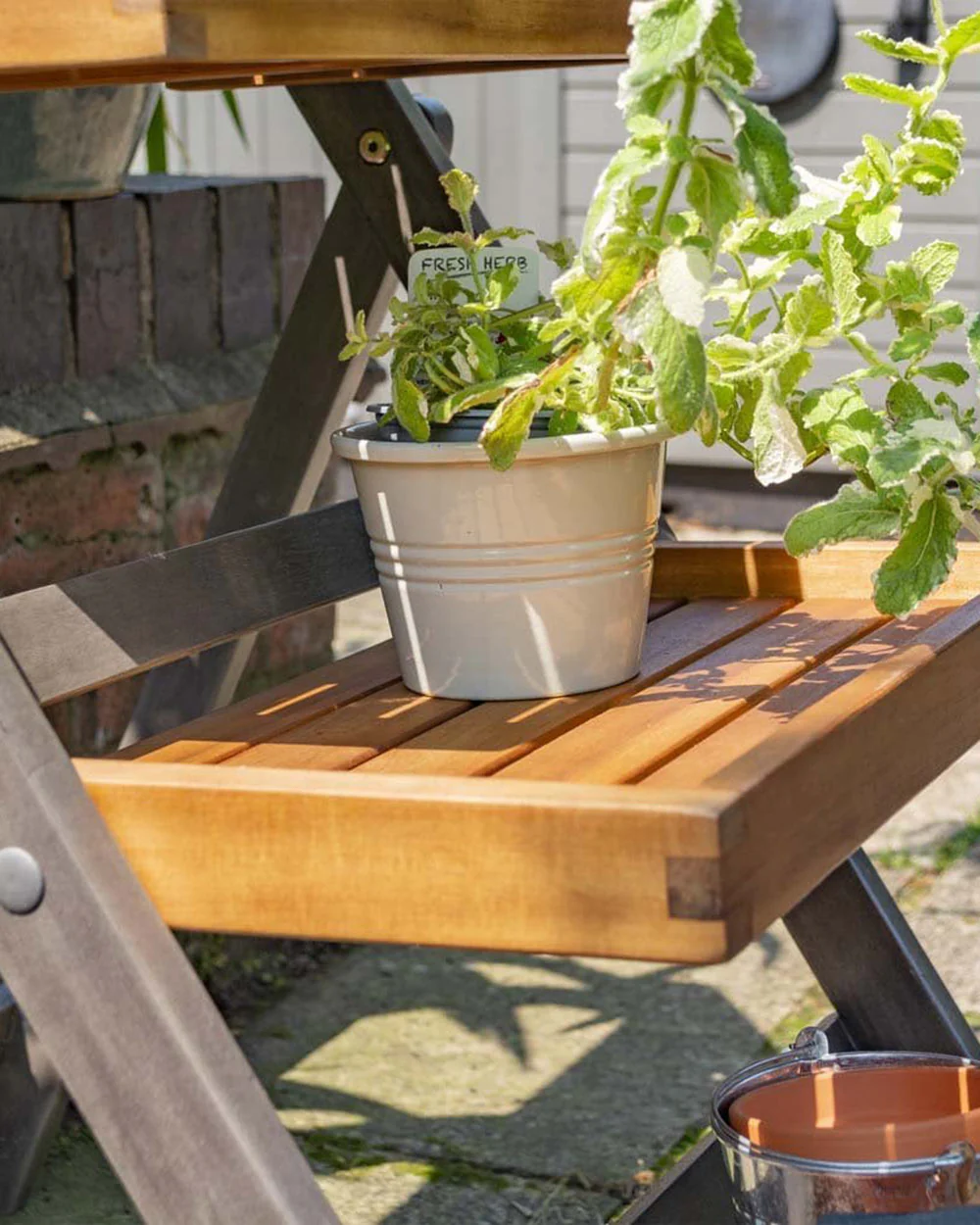 Alderley Hardwood 3 Tier Plant Ladder Display Small Rowlinson - Image 6