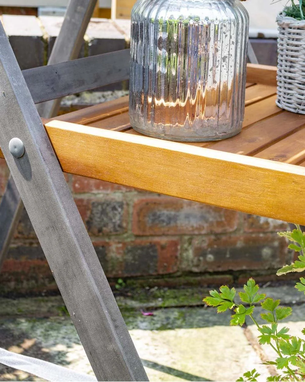 Alderley Hardwood Plant Ladder 3 Tier Stand Large Grey Rowlinson - Image 6