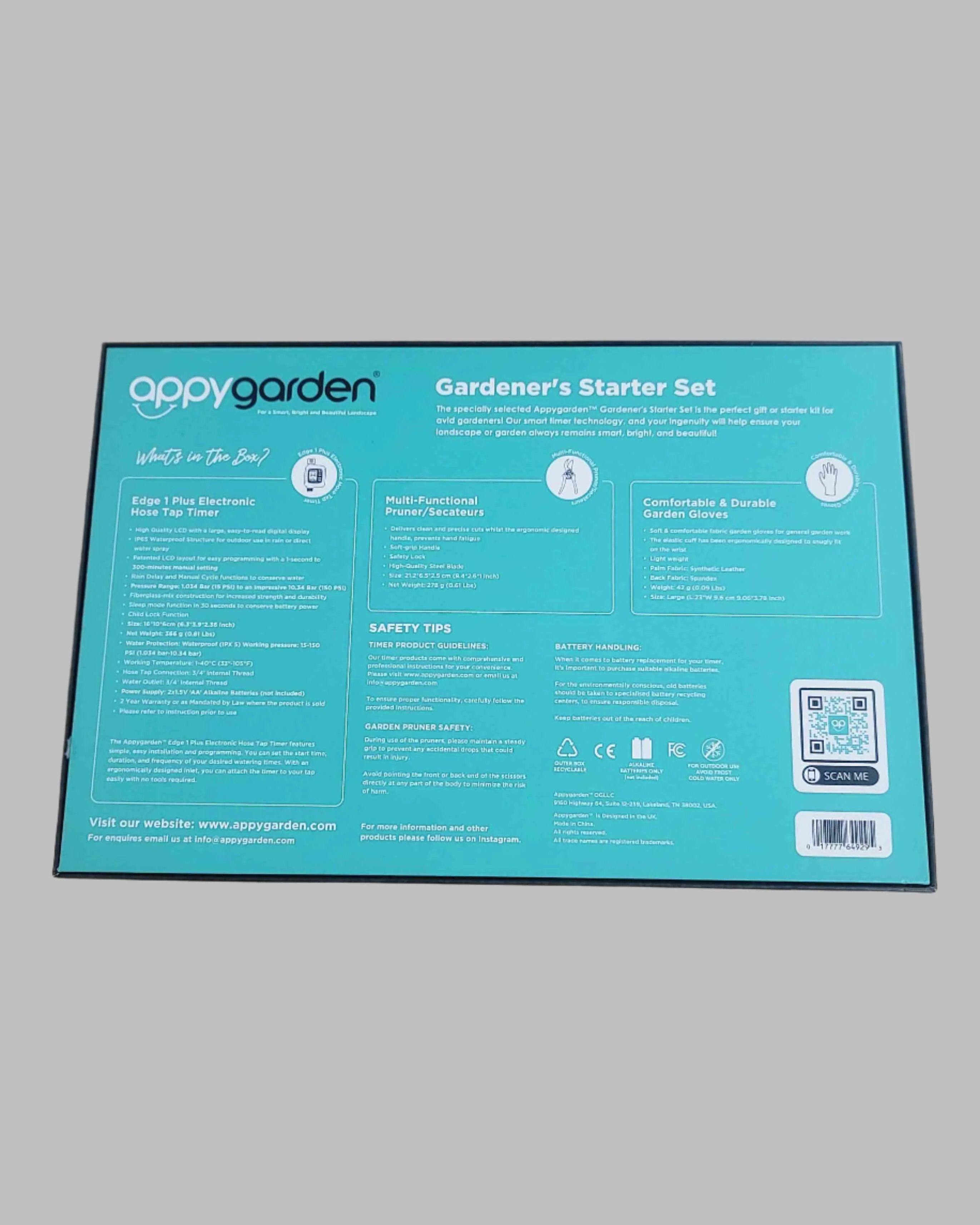 Appygarden Edge 1 Plus Hose Tap Timer Secateurs Garden Gloves - Image 2
