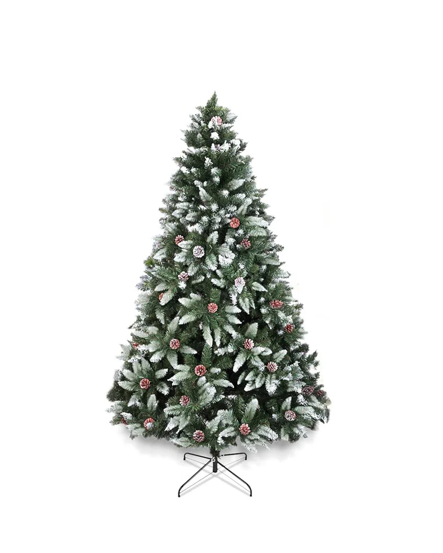 Artificial Christmas Tree 6ft Metal Stand Snow Flocked