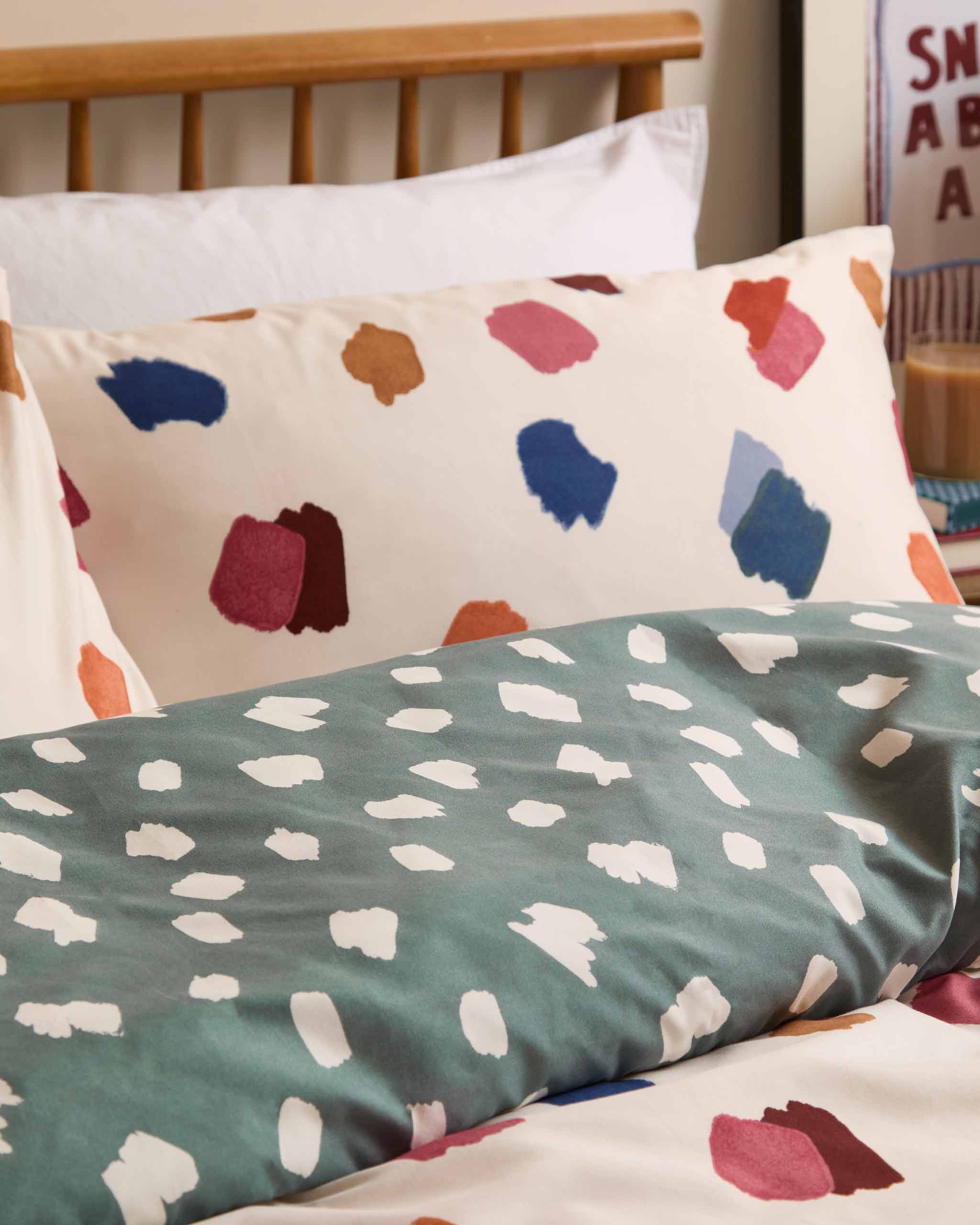 Astrid Polka Dot Duvet Set Single Double King Teal - Image 3