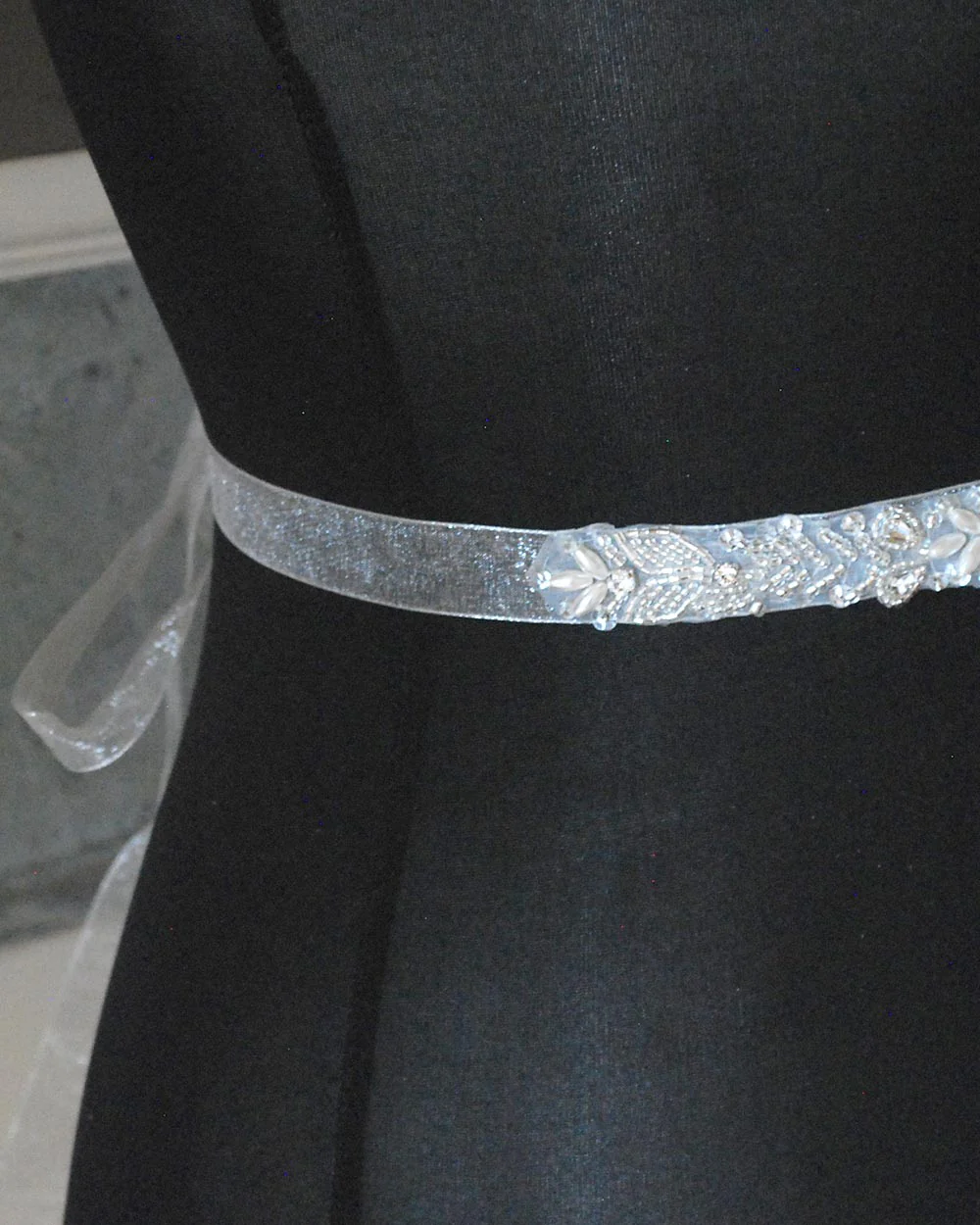 Beaded Wedding Belt Beautiful Leaf Detail - Image 3