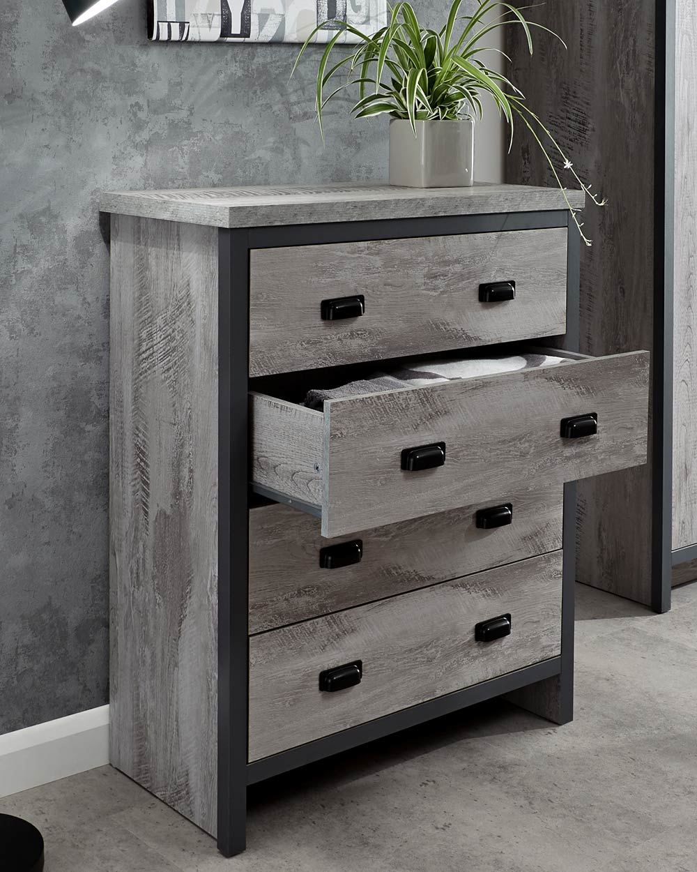 Bedroom Furniture Set Boston 3 Piece Modern Grey - Image 3