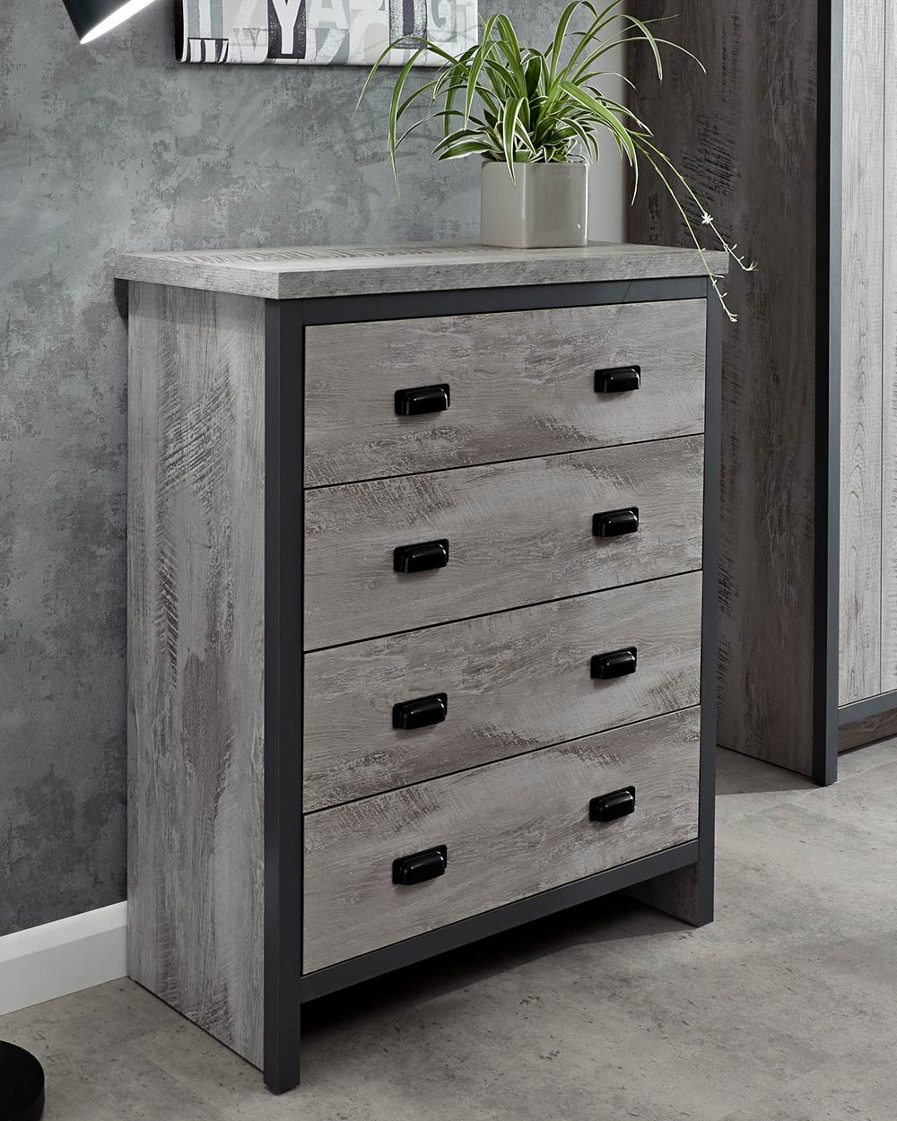 Bedroom Furniture Set Boston 3 Piece Modern Grey - Image 4