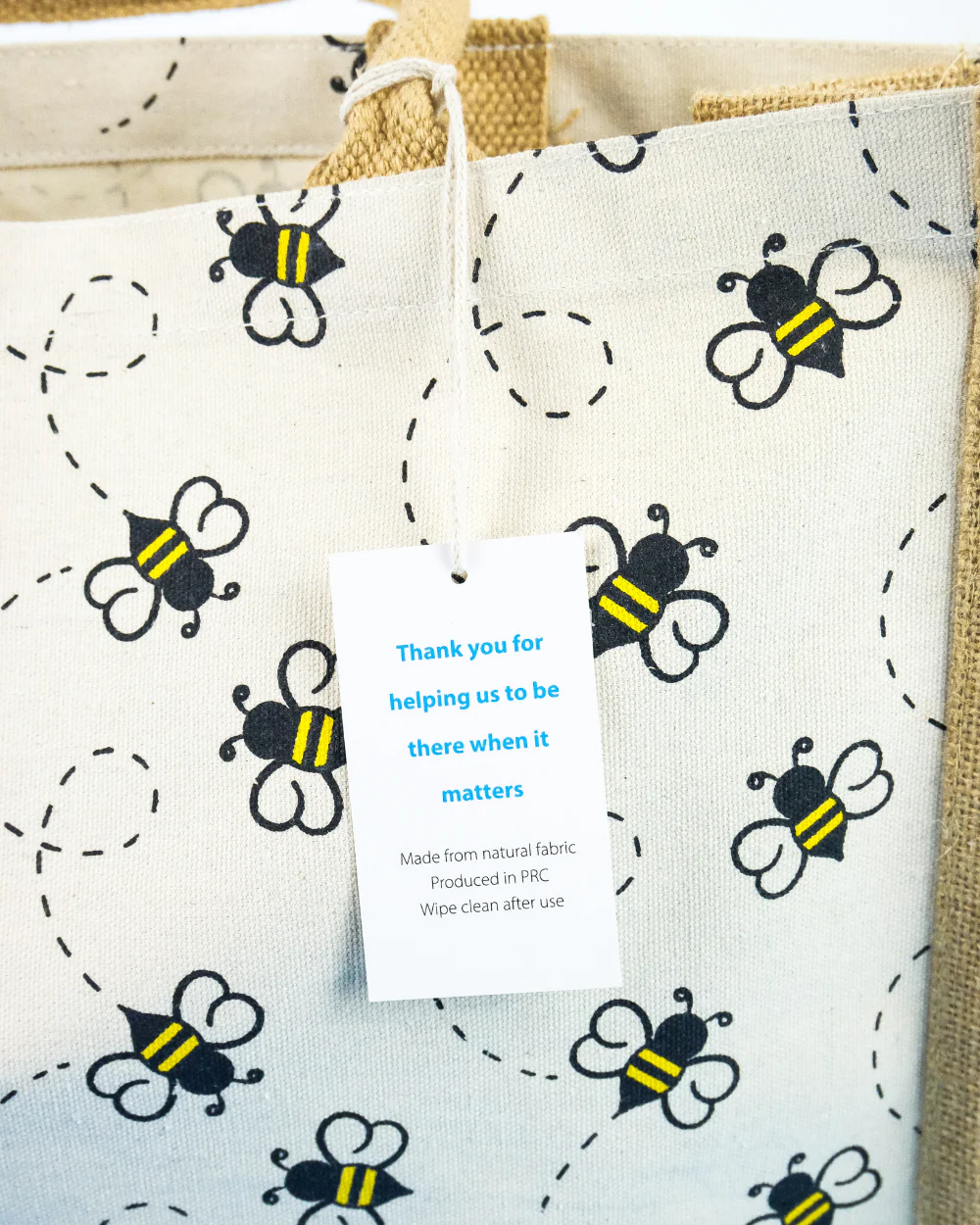 Bee Jute Canvas Shopping Bag For Life 100% Biodegradable - Image 6