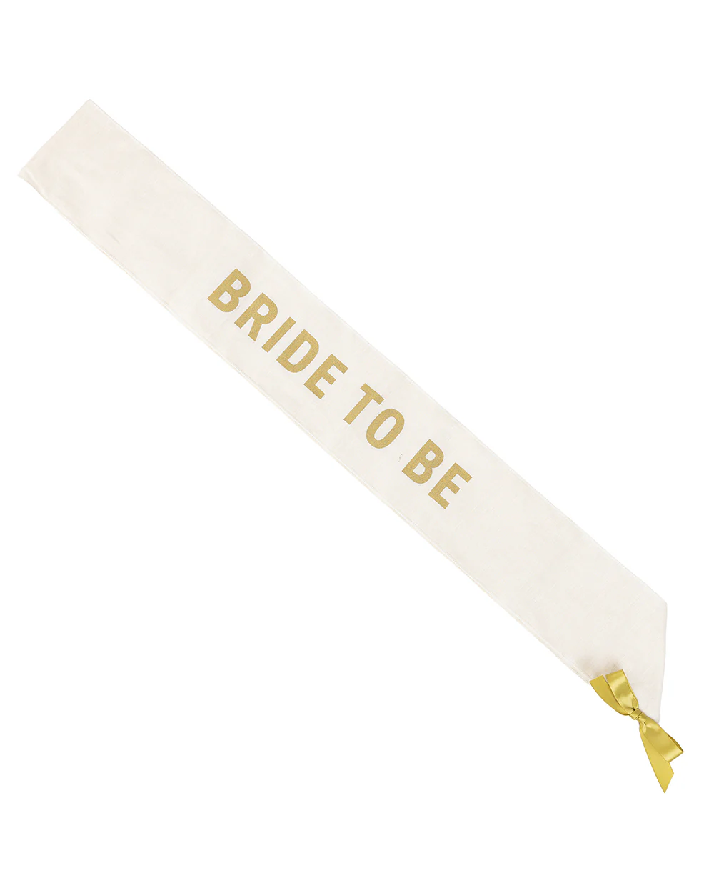 Bride Sash Bride To Be Cotton Sash Gold/White