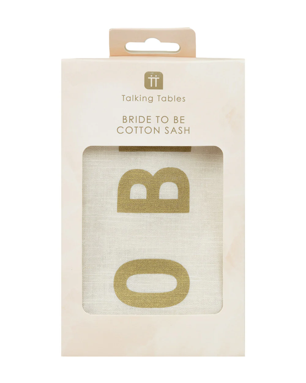 Bride Sash Bride To Be Cotton Sash Gold/White - Image 2
