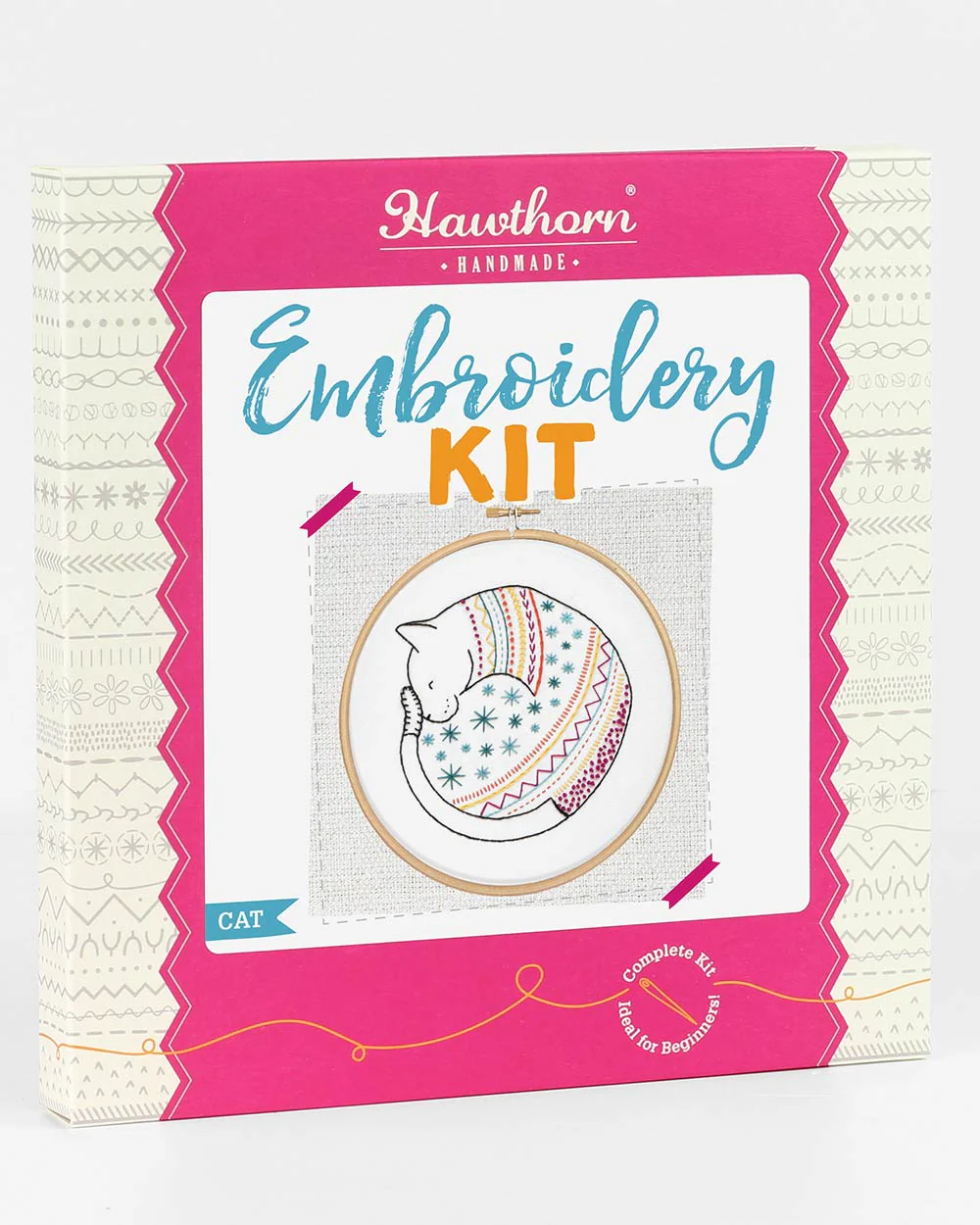 Cat Embroidery Kit Colourful Adult Craft Kit 12+
