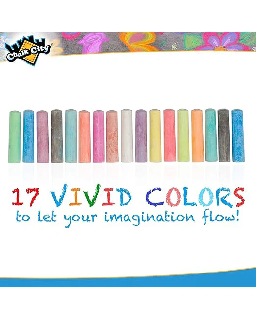 Chalk City Jumbo Chalks 17 Colours 136 Pieces for Kids - Image 5