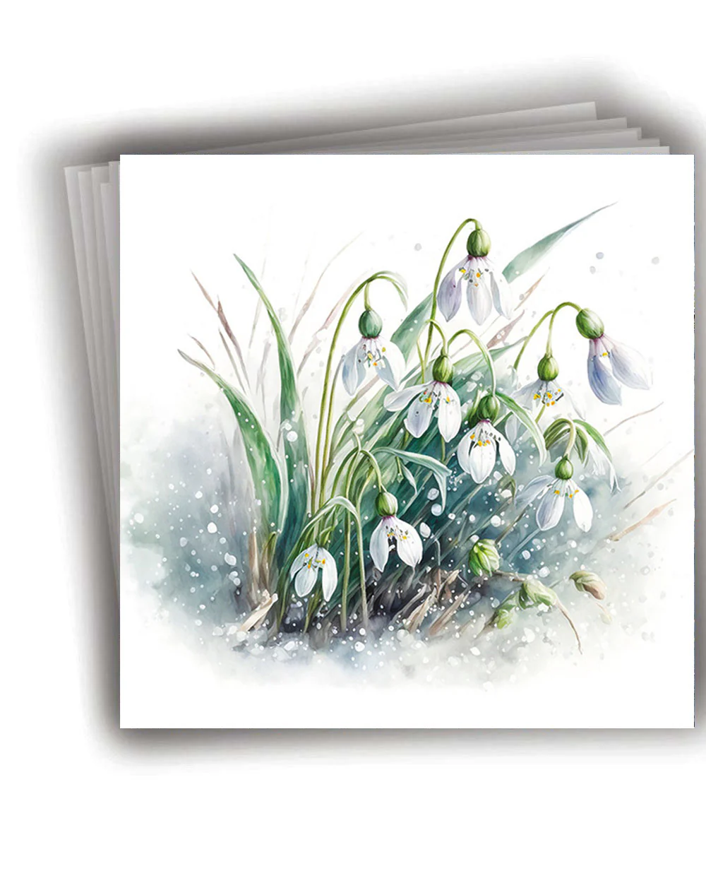 Charity Christmas Cards Pack Of 10 Snowdrops