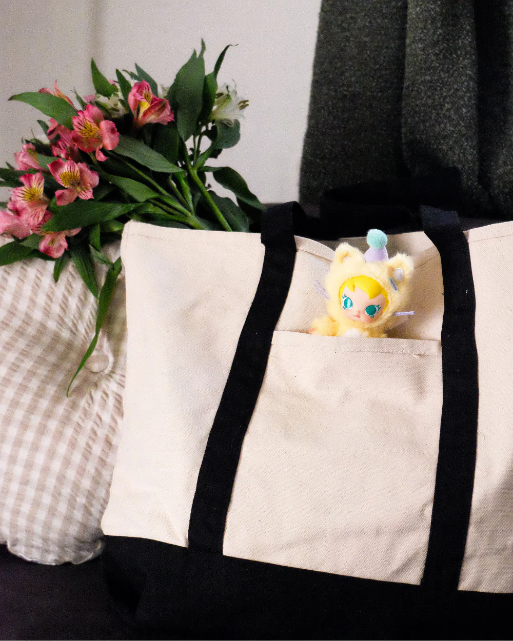 Sue Ryder x Charity Shop Girl Tote Bag Natural Black 100% Cotton - Image 9