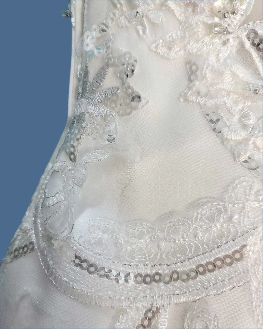 Charlotte Balbier White Fitted Fish Tail Illusion Wedding Dress Size 6 - Image 15