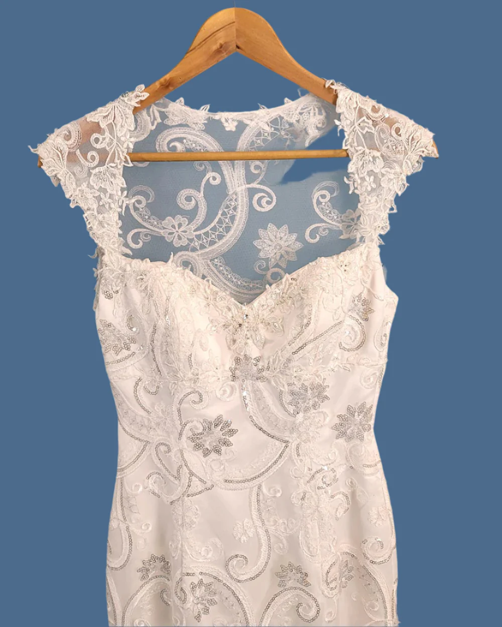 Charlotte Balbier White Fitted Fish Tail Illusion Wedding Dress Size 6 - Image 3