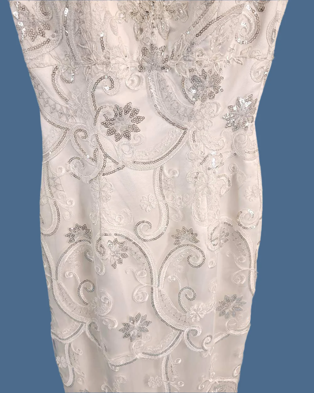 Charlotte Balbier White Fitted Fish Tail Illusion Wedding Dress Size 6 - Image 4