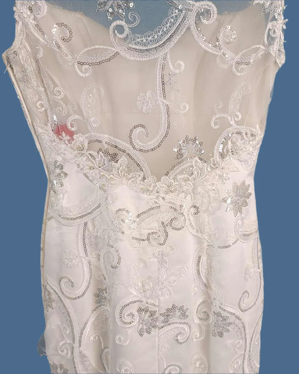 Charlotte Balbier White Fitted Fish Tail Illusion Wedding Dress Size 6 - Image 7