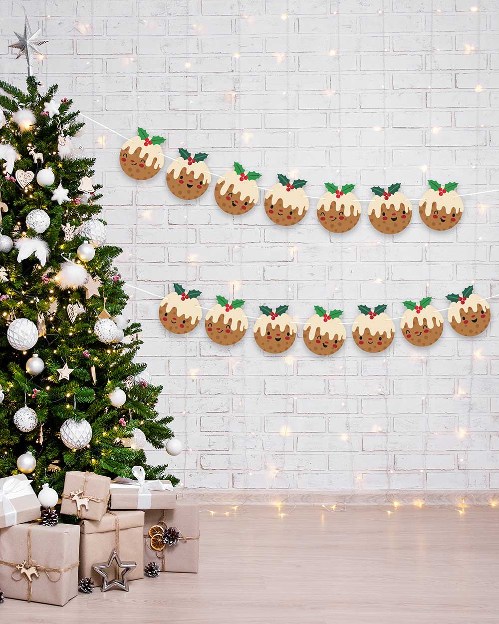 Christmas Bunting Christmas Pudding Emoji