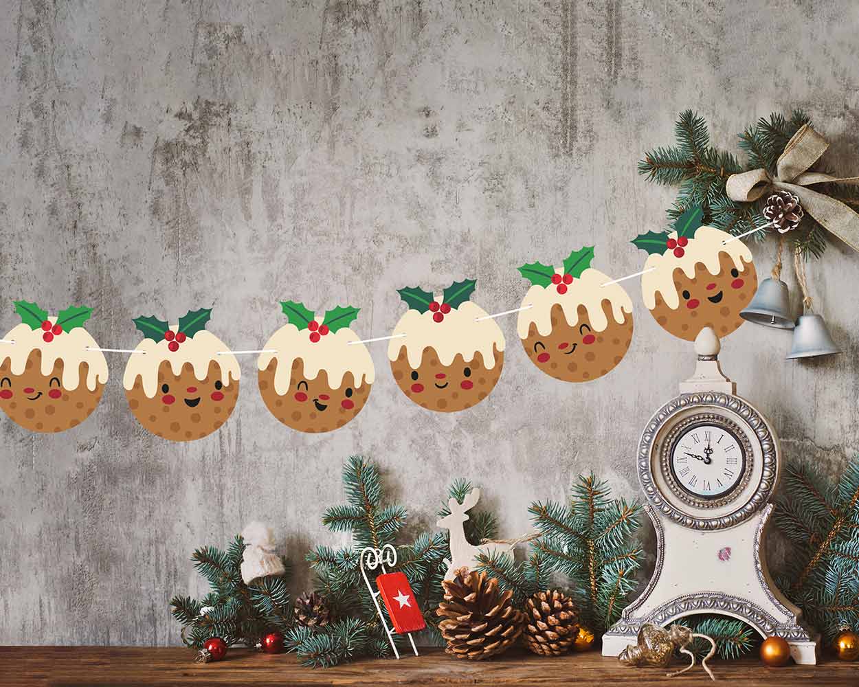 Christmas Bunting Christmas Pudding Emoji - Image 3