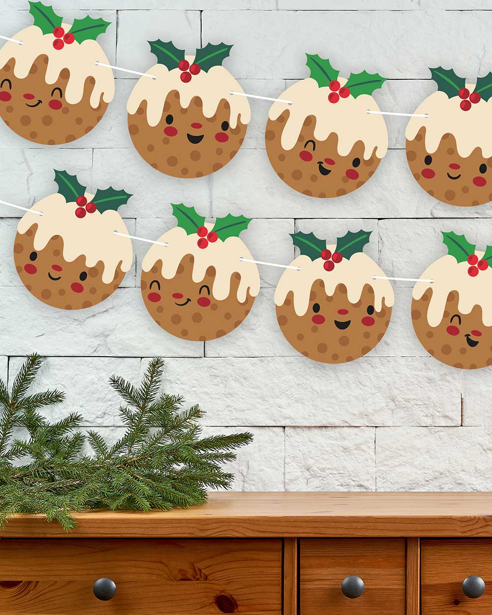 Christmas Bunting Christmas Pudding Emoji - Image 4