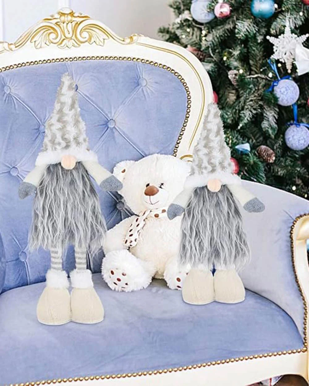 Christmas Gonk Extendable Legs Ornament Grey