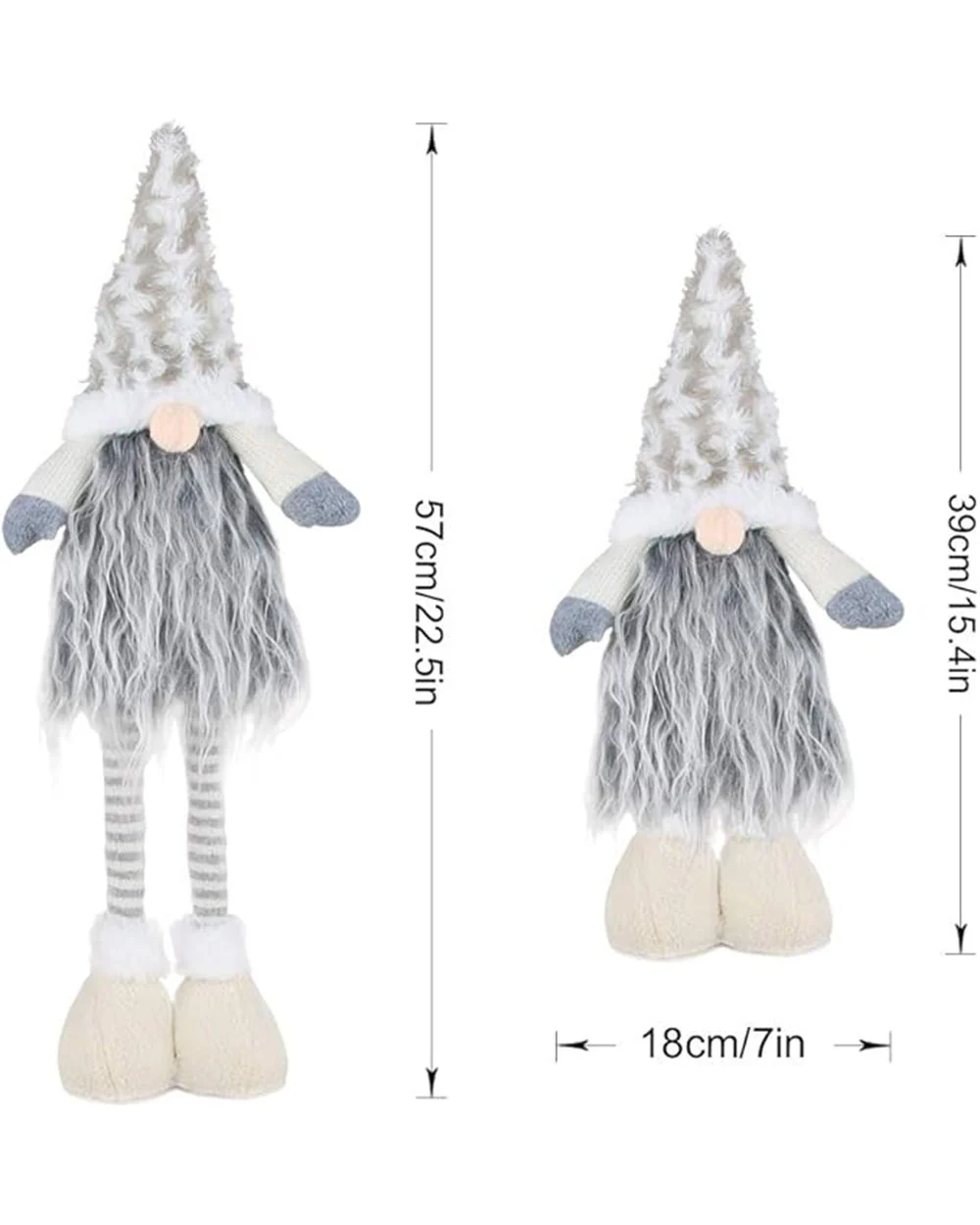 Christmas Gonk Extendable Legs Ornament Grey - Image 5
