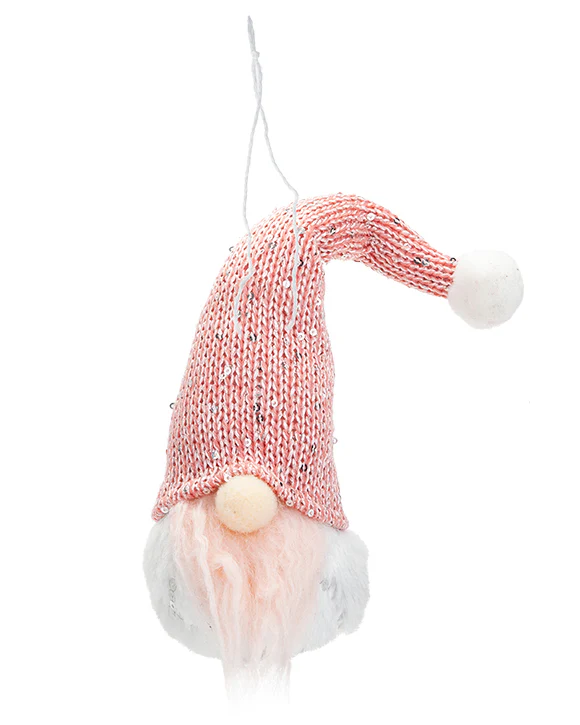 Christmas Gonk with Beard Hanging Decoration 11" Pink