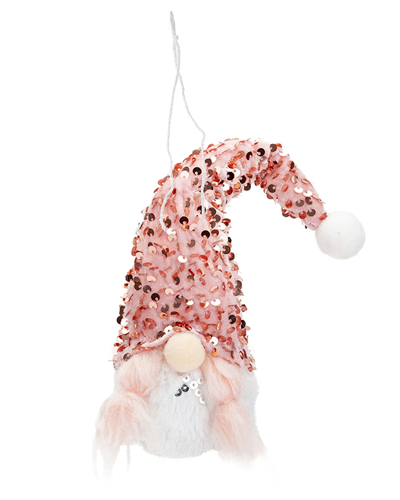 Christmas Gonk with Plaits Hanging Decoration 11" Pink