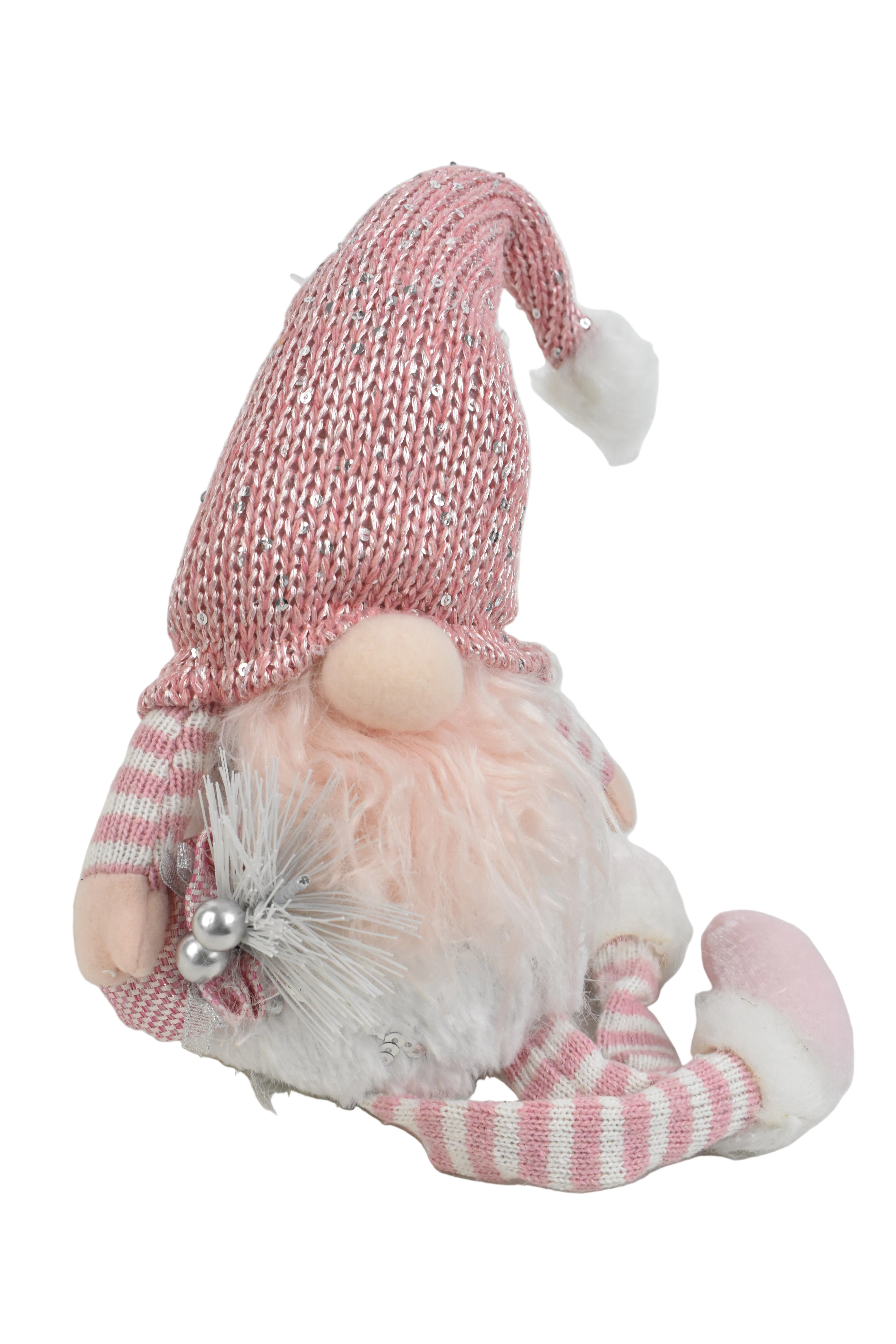 Christmas Sitting Gonk with Dangling Legs Beard Pink 21" - Image 2