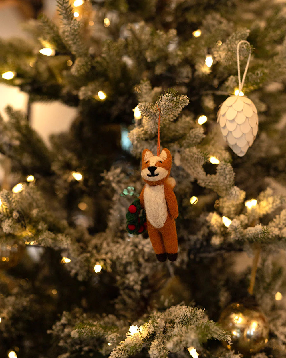 Christmas Tree Decoration Handmade Felt Fox - Image 2