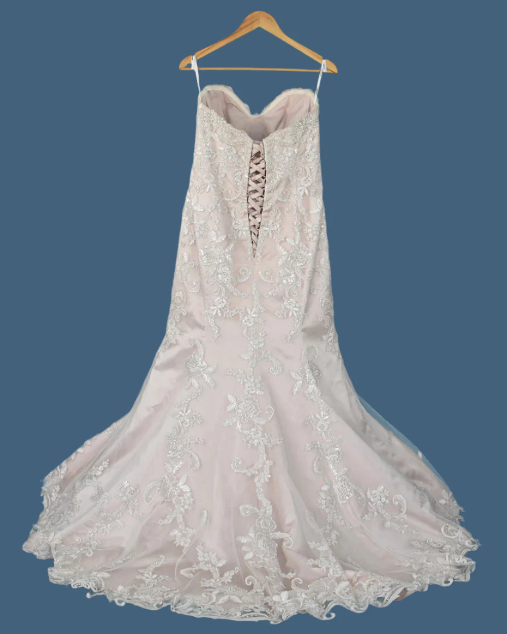 Cosmobella Blush Pink Fishtail Wedding Dress Size 12 - Image 2