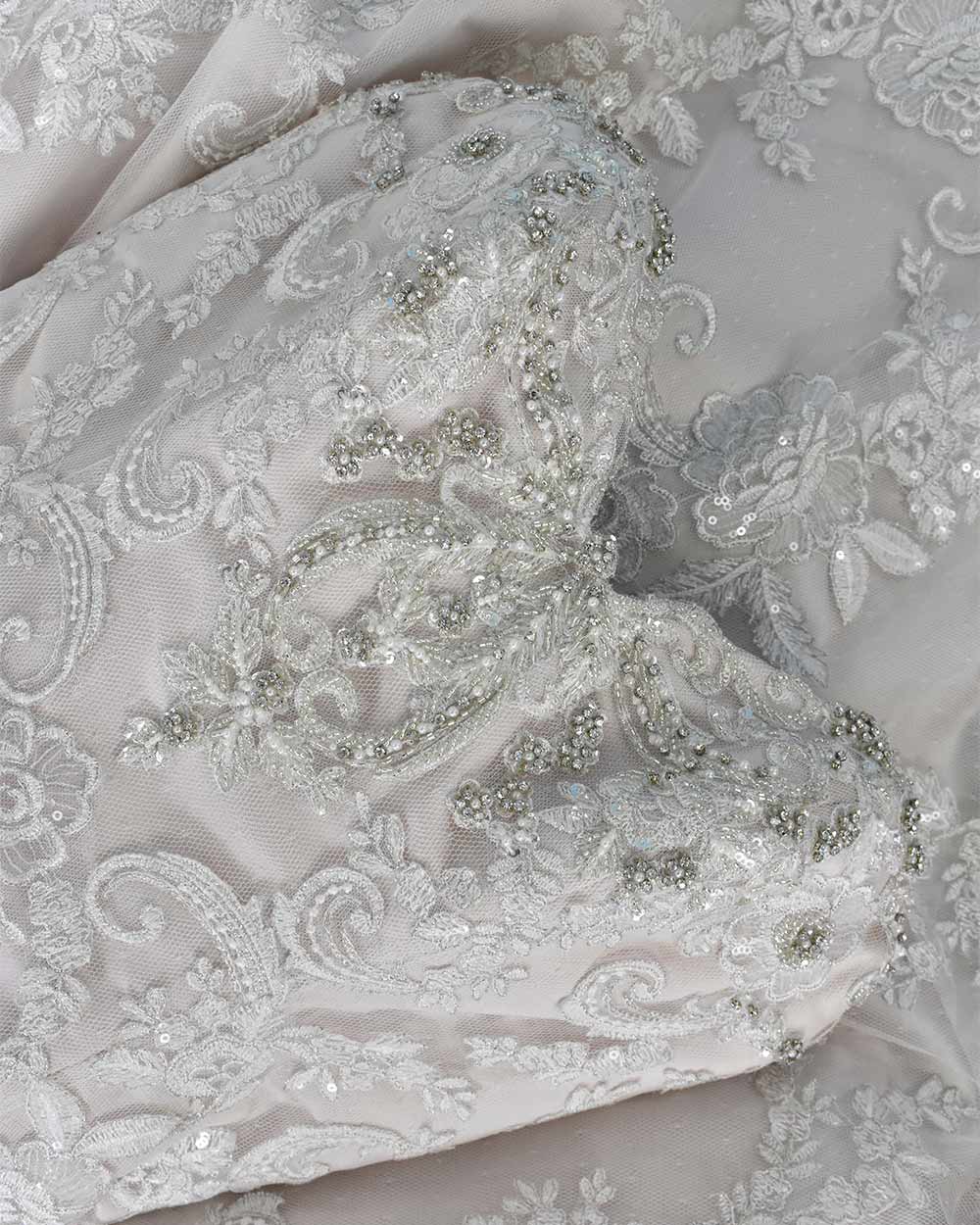 Cosmobella Blush Pink Fishtail Wedding Dress Size 12 - Image 3