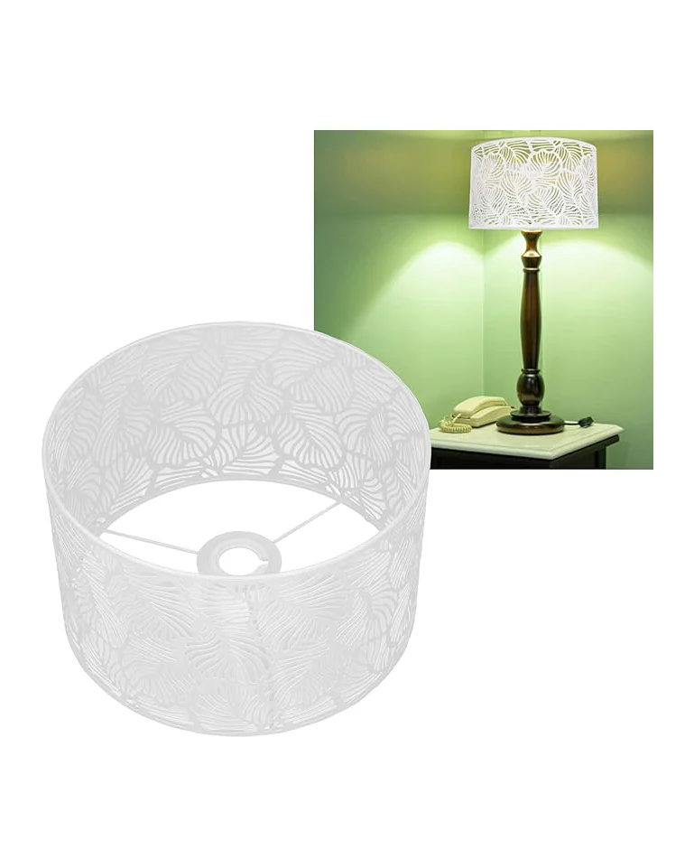 Decorative Lampshade Hollow Carved Metal White - Image 3