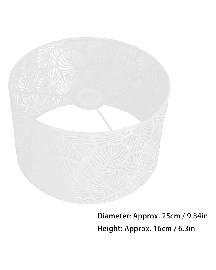 Decorative Lampshade Hollow Carved Metal White - Image 5
