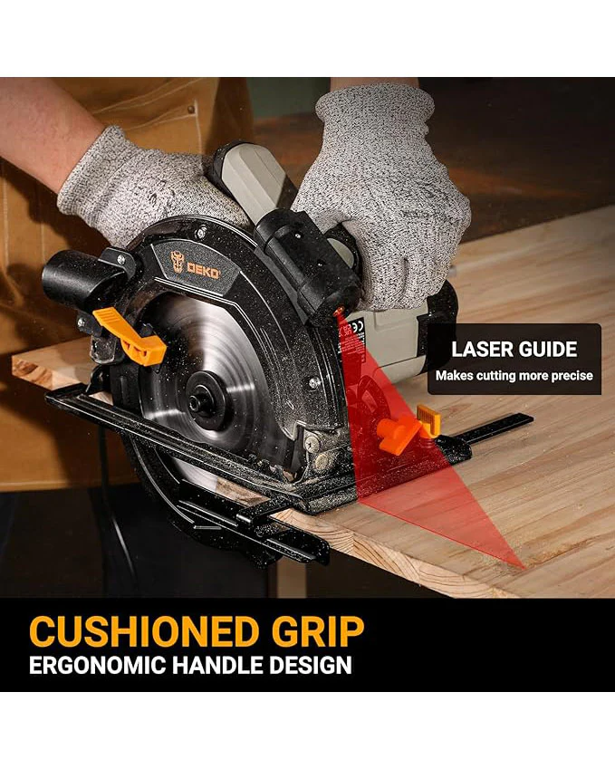 DEKOPRO Circular Saw 1200W 4800RPM 185mm 24T Blade - Image 4