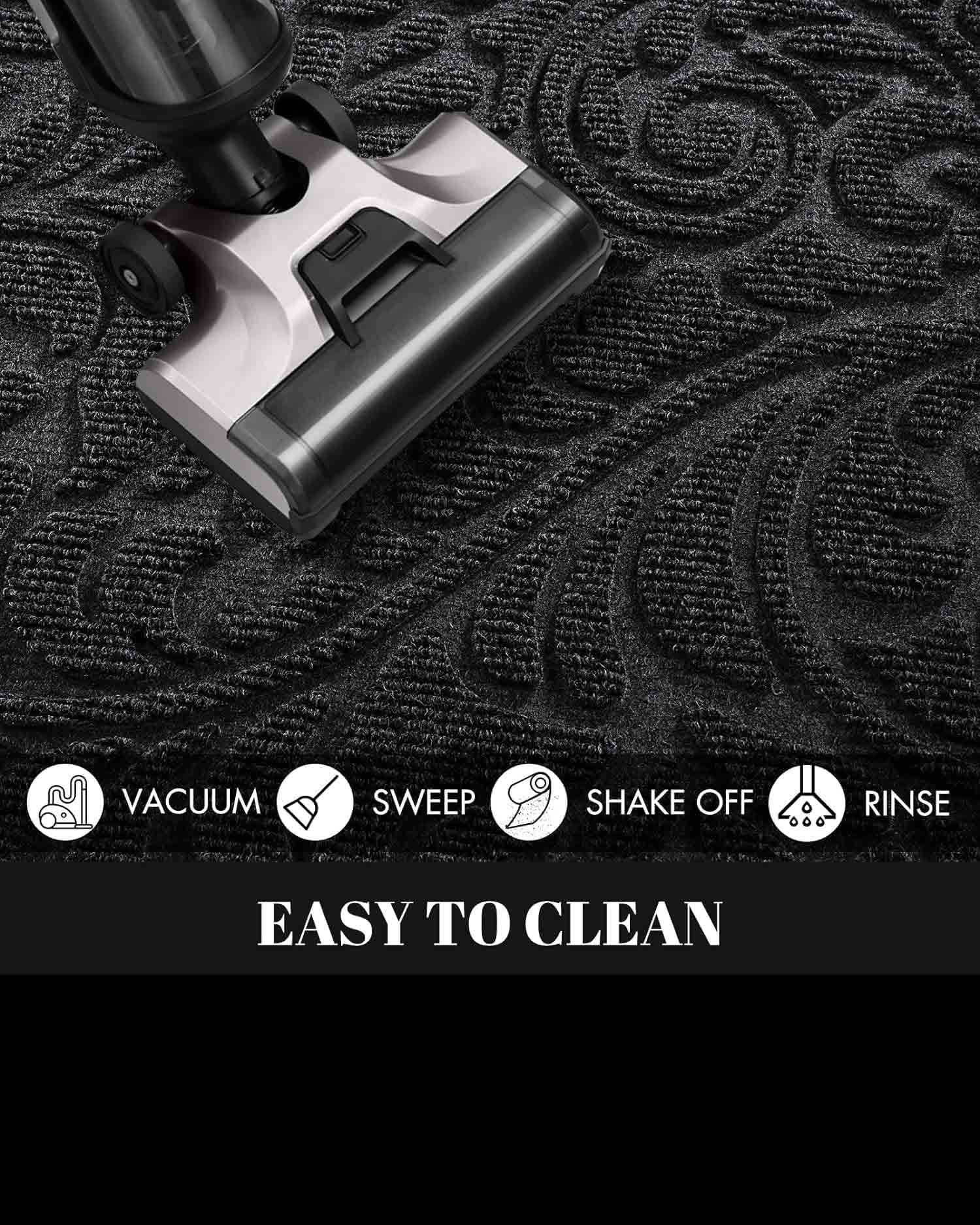 Door Mat Heavy Duty For Home Entrance 92 x 61 cm Black - Image 6