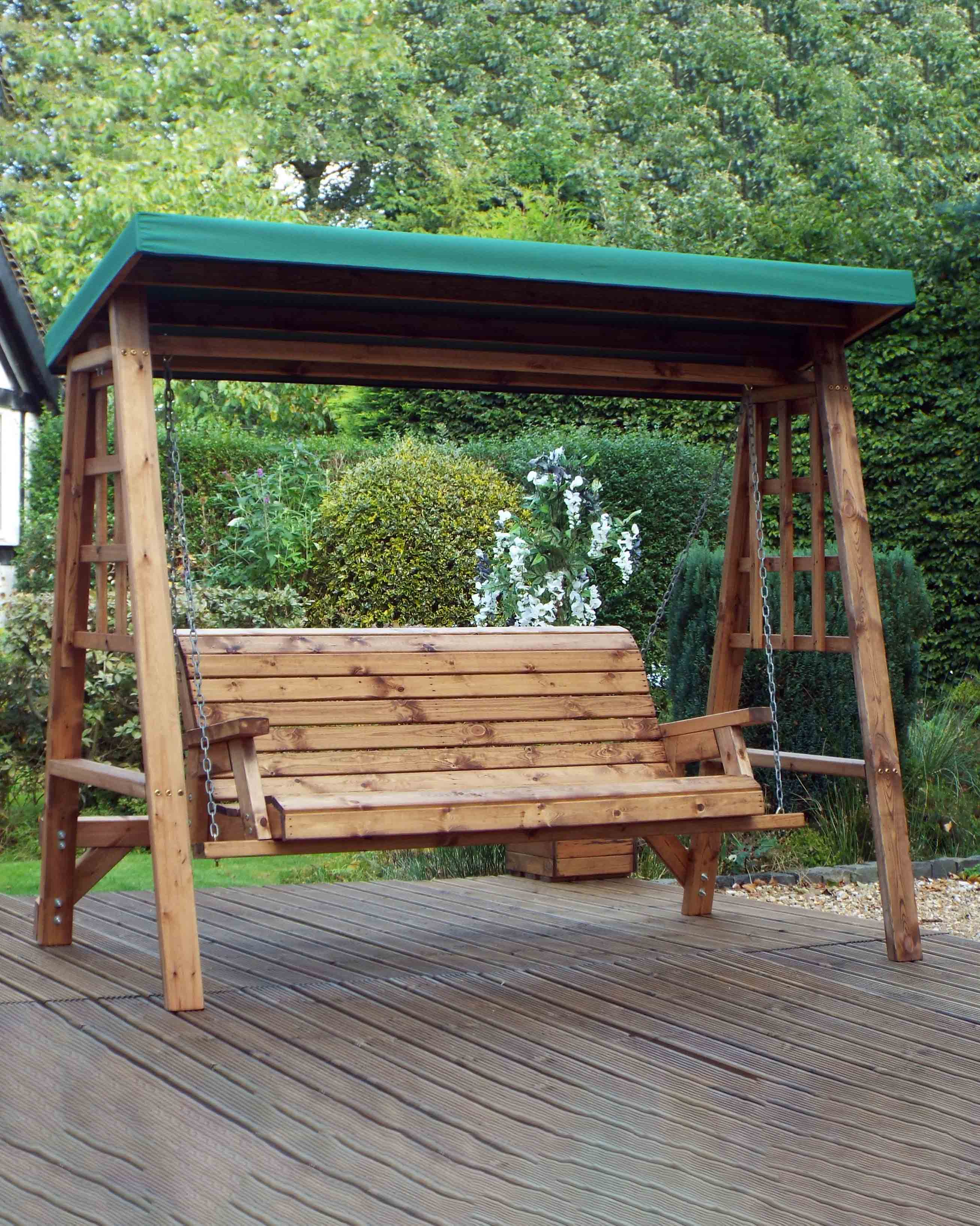 Charles Taylor Dorset Three Seat Swing Green Accessories HB134G Set - Image 2