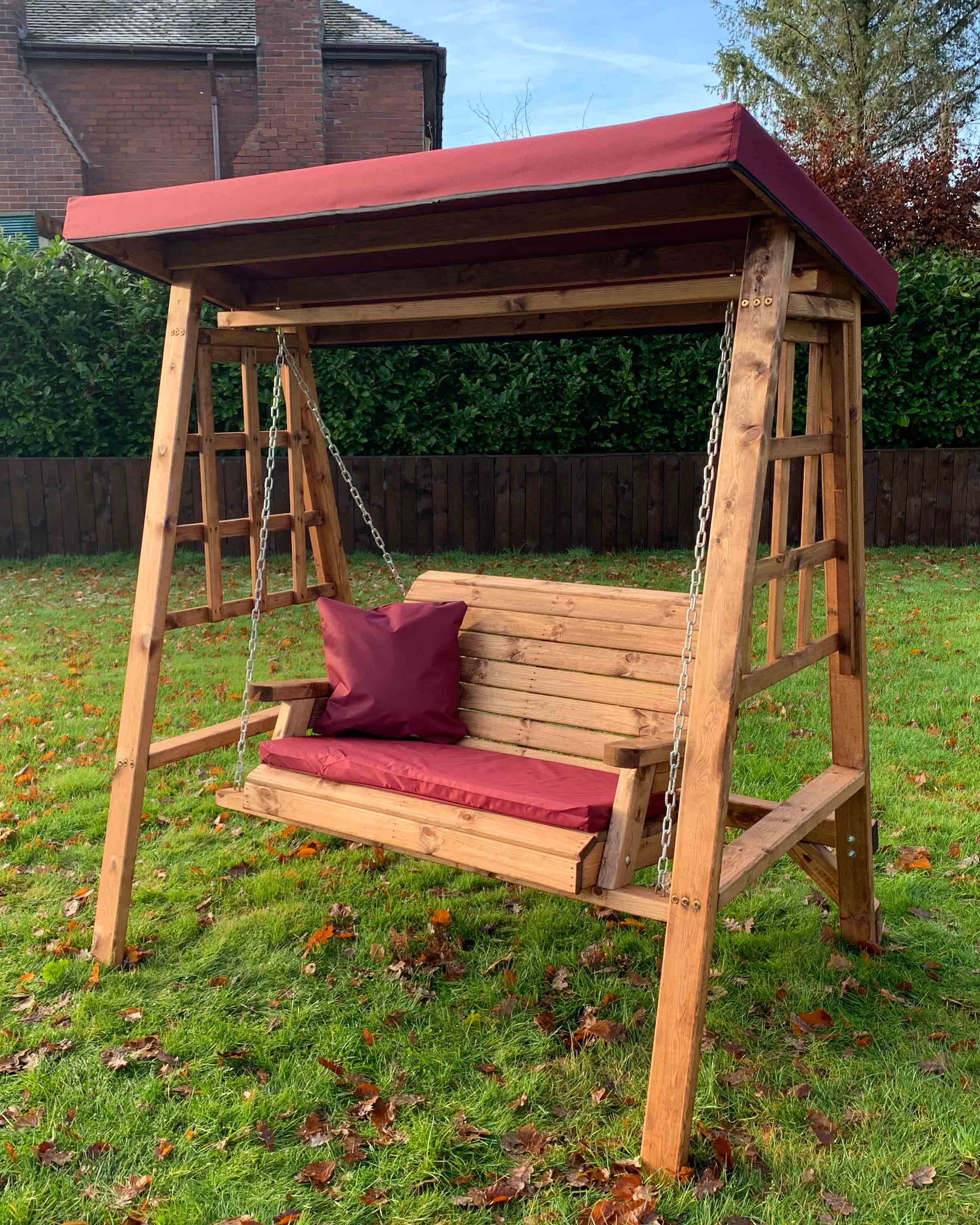 Charles Taylor Dorset Two Seat Swing Burgundy Accessories HB133B Set