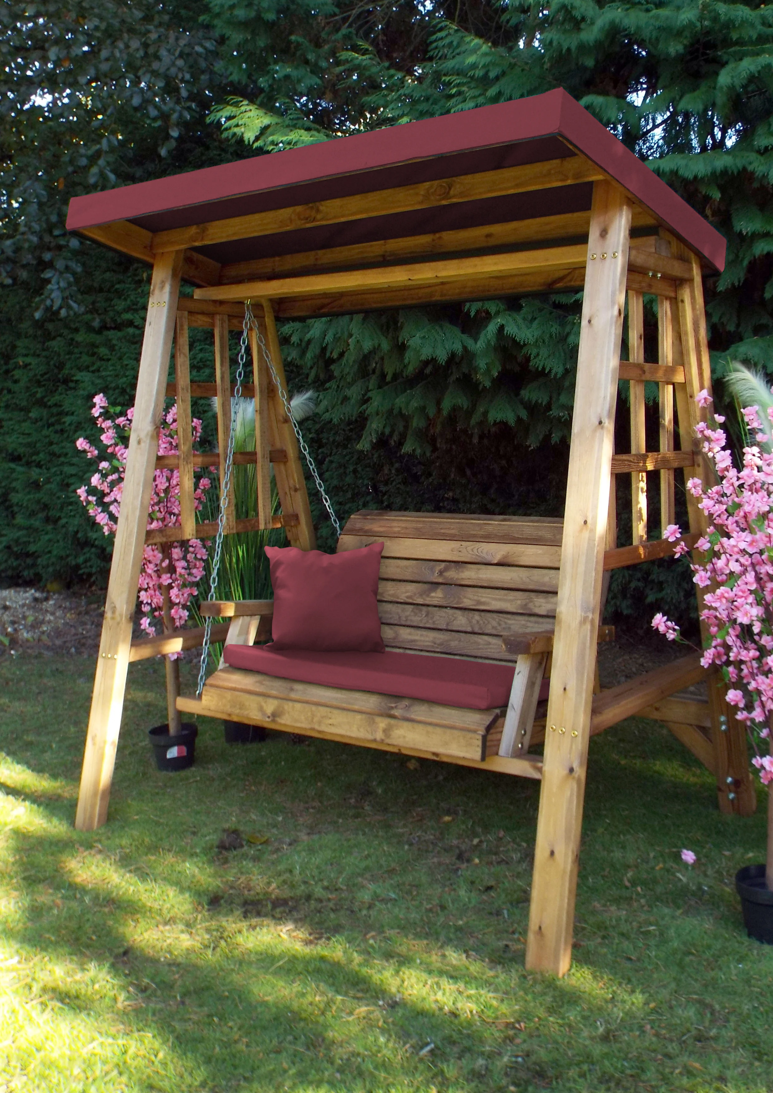 Charles Taylor Dorset Two Seat Swing Burgundy Accessories HB133B Set - Image 2