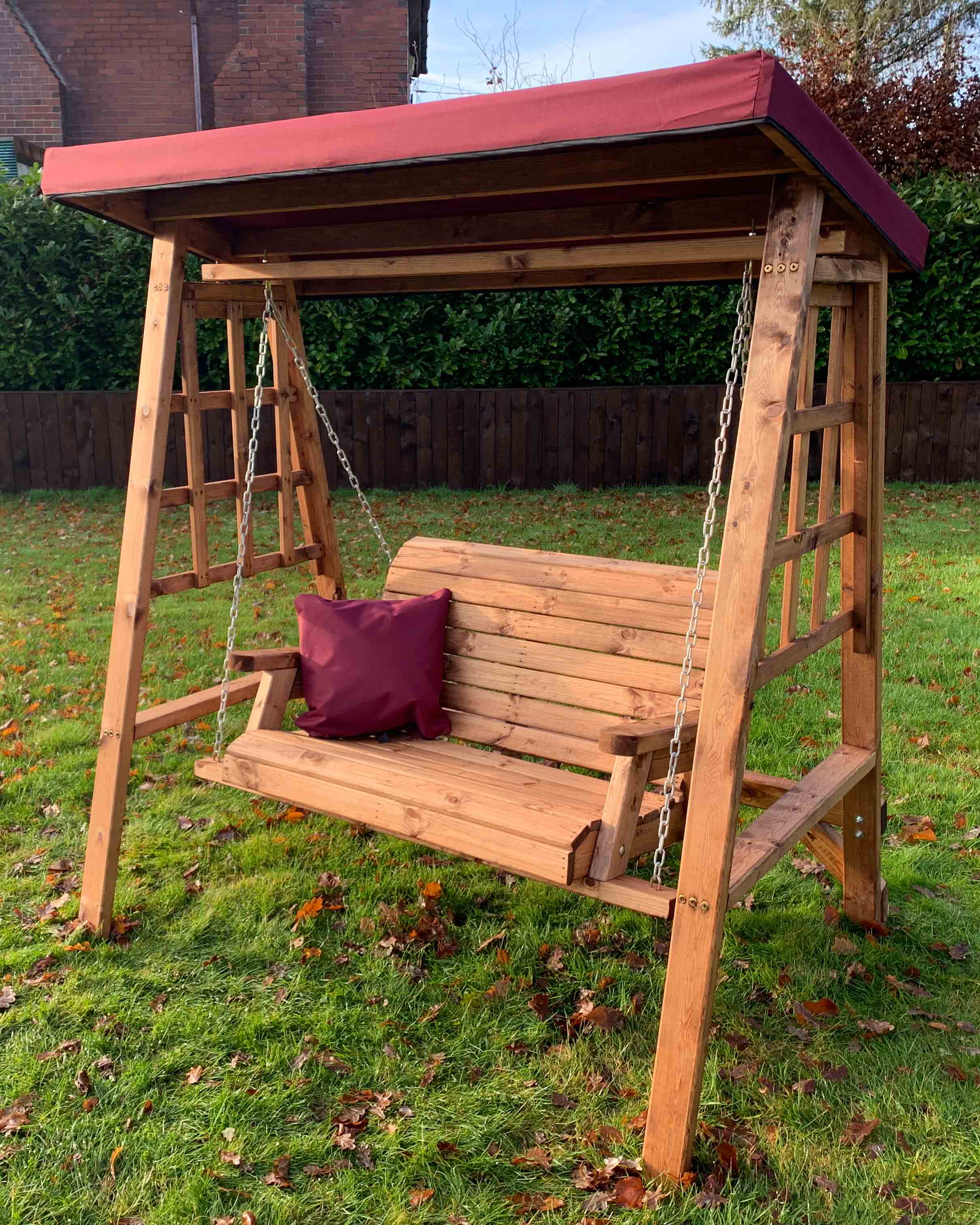 Charles Taylor Dorset Two Seat Swing Burgundy Accessories HB133B Set - Image 3