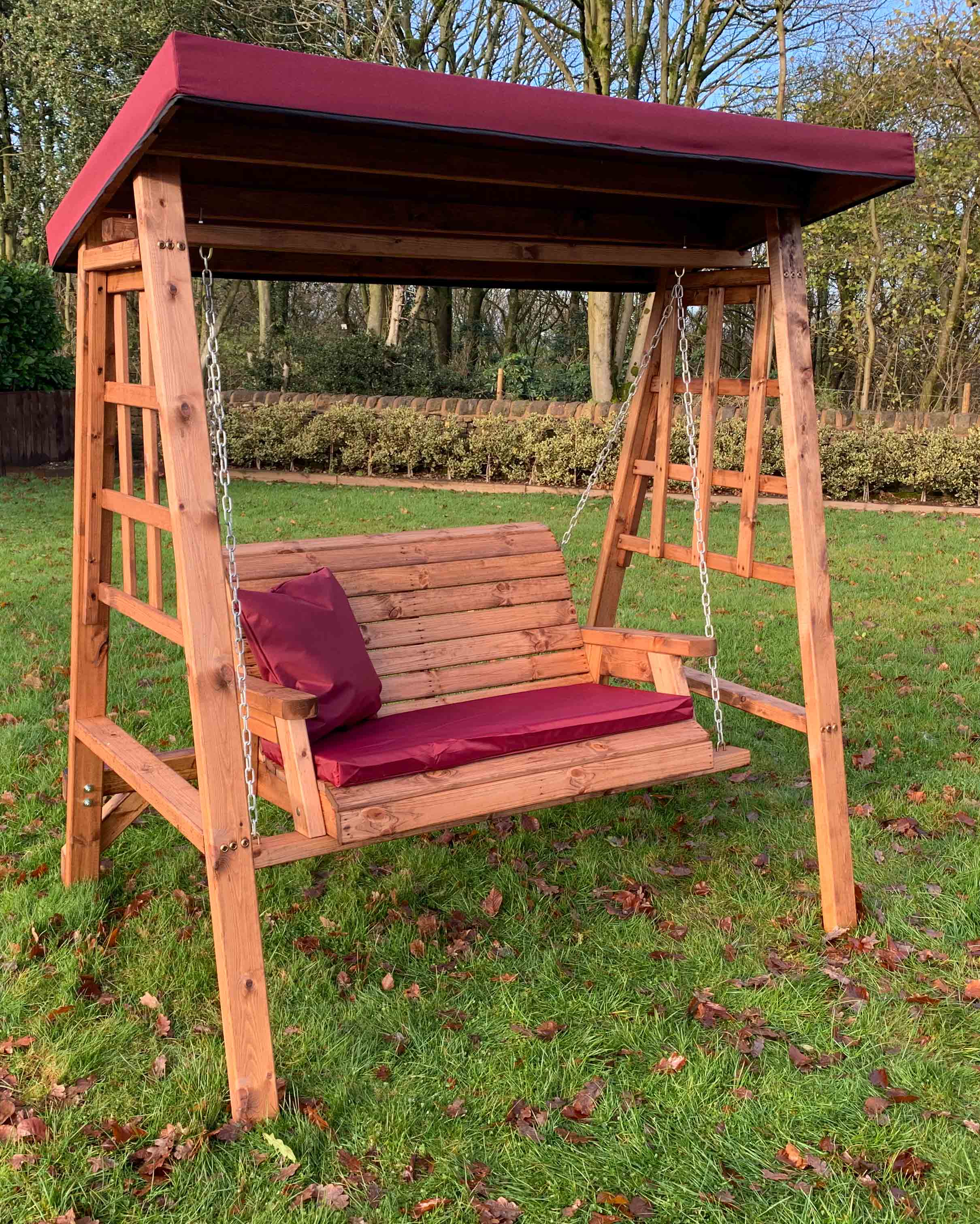 Charles Taylor Dorset Two Seat Swing Burgundy Accessories HB133B Set - Image 4