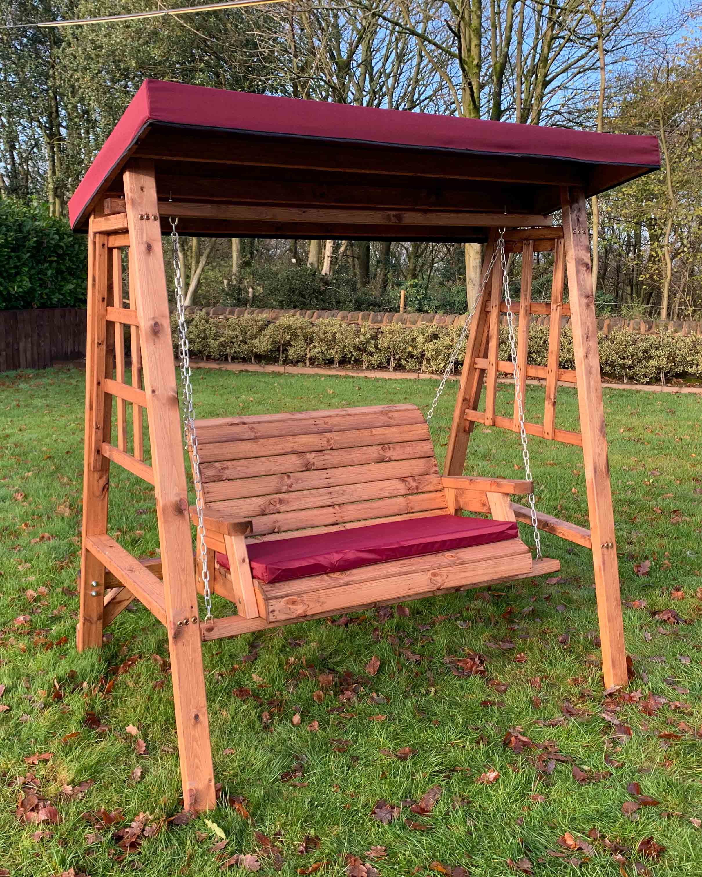 Charles Taylor Dorset Two Seat Swing Burgundy Accessories HB133B Set - Image 5