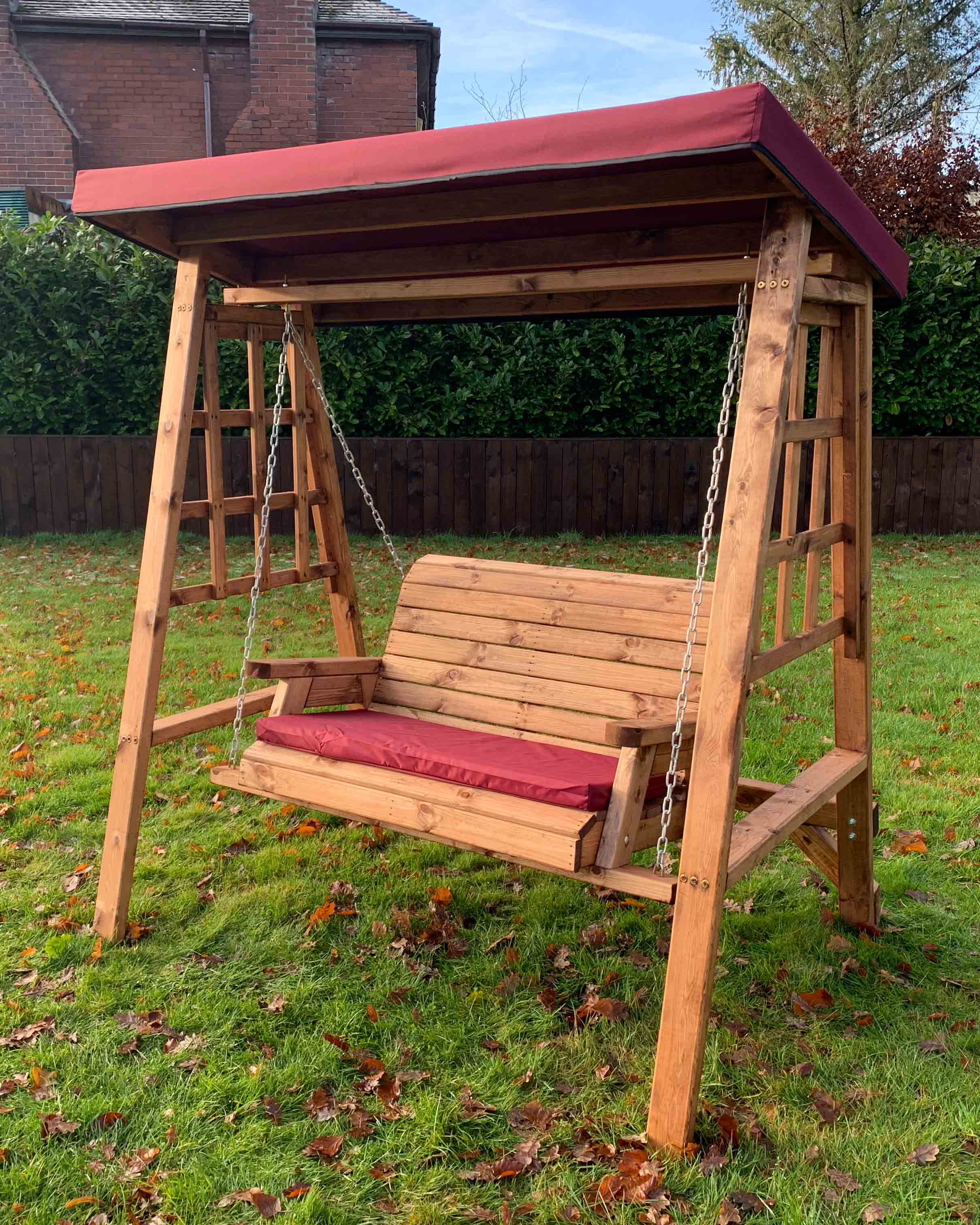 Charles Taylor Dorset Two Seat Swing Burgundy Accessories HB133B Set - Image 6