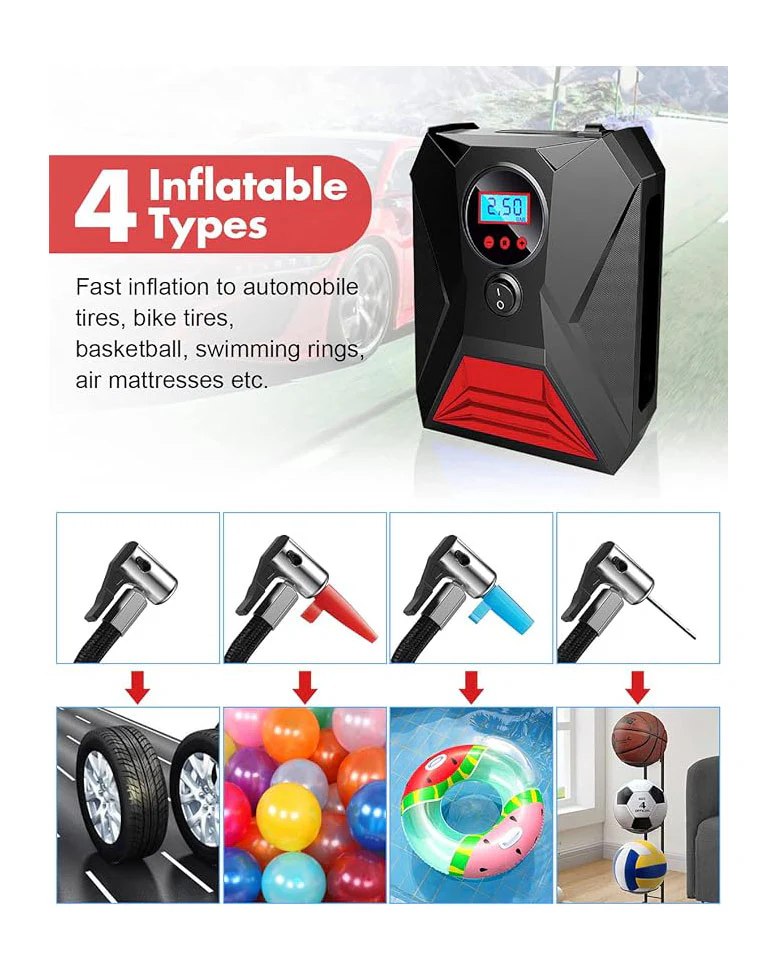 E-SMARTER Car Tyre Inflator Air Compressor Portable - Image 6