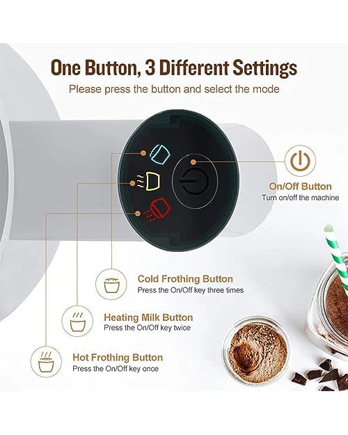 Electric Milk Frother Steamer for Hot or Cold Frothing - Image 4