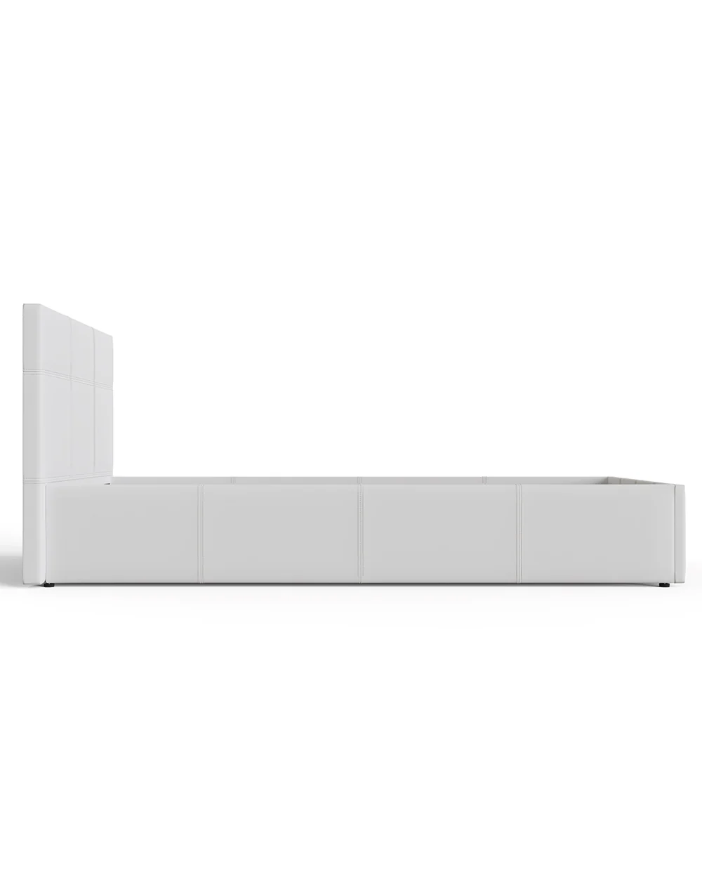 End Lift Ottoman Single Bed White Faux Leather 90cm - Image 9